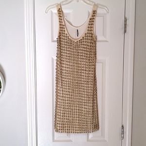 Top Shop Vintage Gold Studded Art Deco Dress